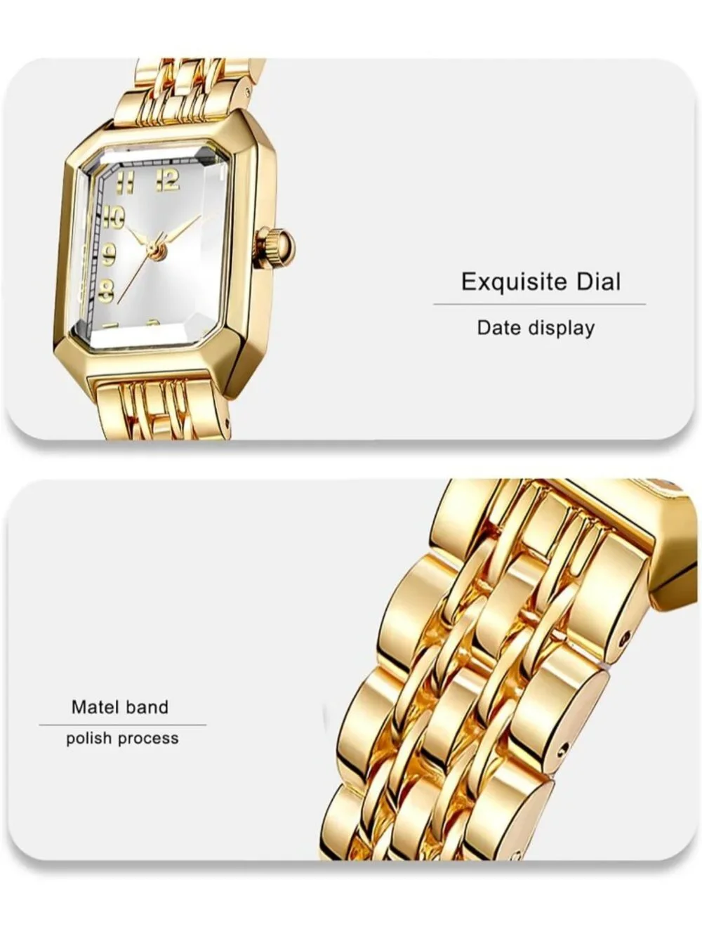 Women's Full Gold Vintage Roman Numeral Dial Adjustable Alloy Bracelet Watch